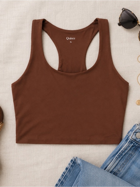 Quince Other - Quince Ultra-Form Scoop Neck Longline Bra Redwood Brown Size XL